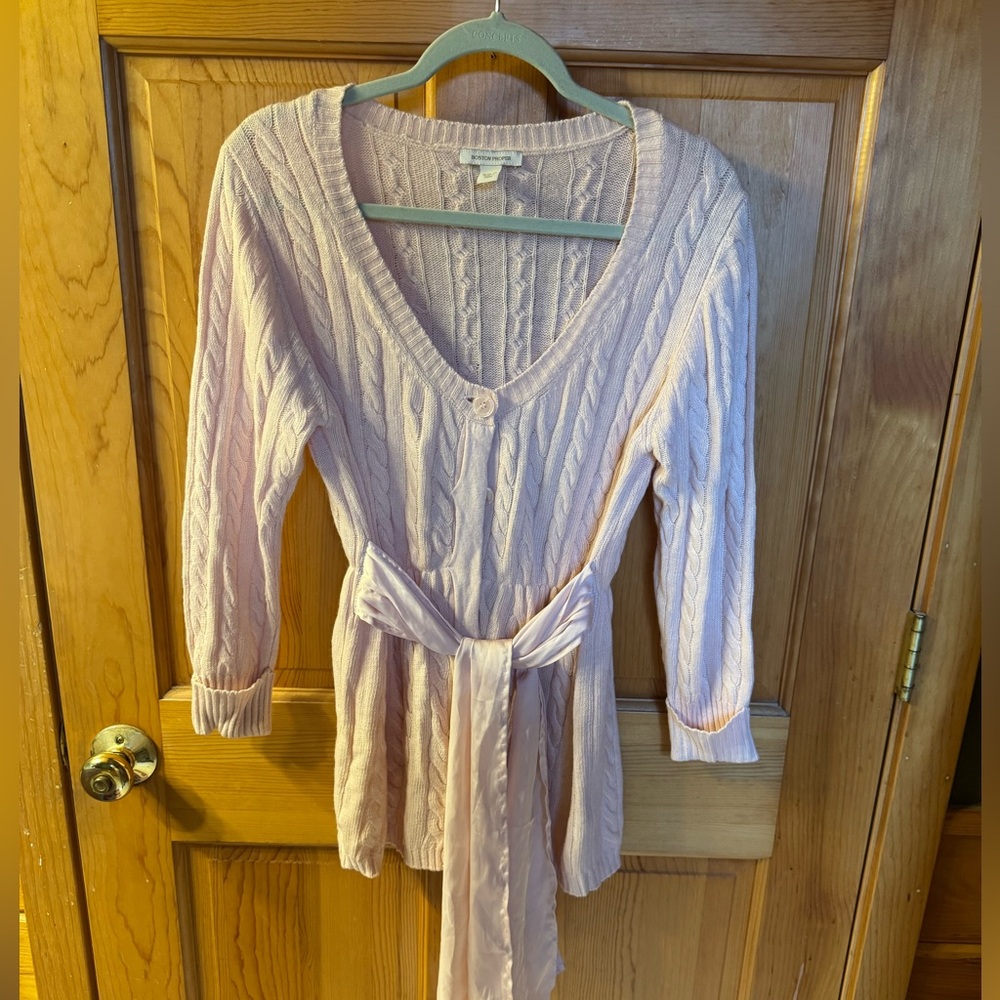 NWOT Boston Proper Blush Cable Knit Sweater
